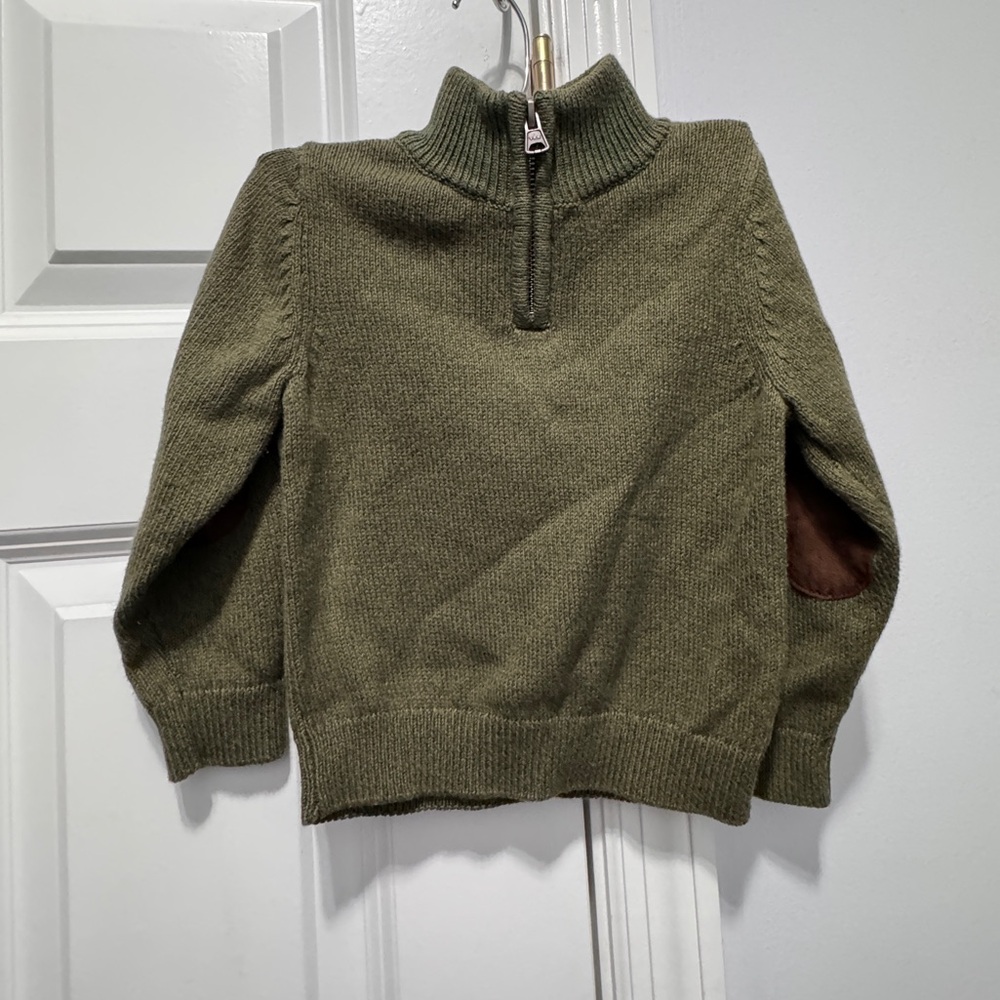 starting out 24 months 1/4 zip sweater green 100% cotton